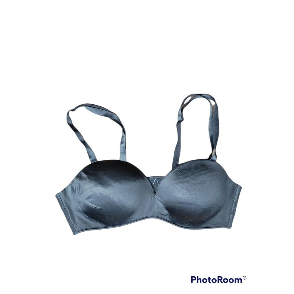 Cacique Women's Bra SZ 40 DD Black Underwire Lightly Padded Rubber Stay Put